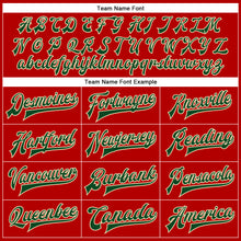 Load image into Gallery viewer, Custom Red Green-Cream Check Board 3D Pattern Design Bomber Full-Snap Varsity Letterman Jacket