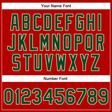 Load image into Gallery viewer, Custom Red Green-Cream Check Board 3D Pattern Design Bomber Full-Snap Varsity Letterman Jacket