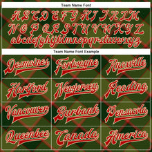 Load image into Gallery viewer, Custom Green Red-Cream Check Board 3D Pattern Design Bomber Full-Snap Varsity Letterman Jacket