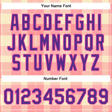 Load image into Gallery viewer, Custom Medium Pink Purple-Pink Classic Western Plaid 3D Pattern Design Bomber Full-Snap Varsity Letterman Jacket