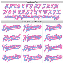 Load image into Gallery viewer, Custom White Light Blue Pink-Medium Pink Classic Western Plaid 3D Pattern Design Bomber Full-Snap Varsity Letterman Jacket