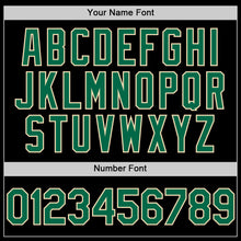 Load image into Gallery viewer, Custom Black Kelly Green-Cream Bomber Full-Snap Varsity Letterman Hoodie Jacket