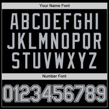 Load image into Gallery viewer, Custom Black Gray-White Bomber Full-Snap Varsity Letterman Hoodie Jacket