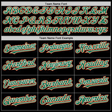 Load image into Gallery viewer, Custom Black Kelly Green-Orange Bomber Full-Snap Varsity Letterman Hoodie Jacket