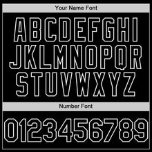 Load image into Gallery viewer, Custom Black White Bomber Full-Snap Varsity Letterman Two Tone Hoodie Jacket