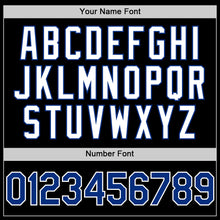 Load image into Gallery viewer, Custom Black Royal-White Bomber Full-Snap Varsity Letterman Two Tone Hoodie Jacket