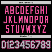 Load image into Gallery viewer, Custom Black Gray-Pink Bomber Full-Snap Varsity Letterman Two Tone Hoodie Jacket