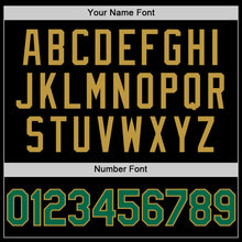 Load image into Gallery viewer, Custom Black Kelly Green-Old Gold Bomber Full-Snap Varsity Letterman Two Tone Hoodie Jacket