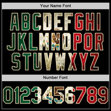 Load image into Gallery viewer, Custom Black Vintage Mexican Flag Kelly Green Red-Cream Bomber Full-Snap Varsity Letterman Two Tone Hoodie Jacket