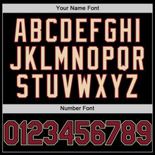 Load image into Gallery viewer, Custom Black Crimson-City Cream Bomber Full-Snap Varsity Letterman Two Tone Hoodie Jacket