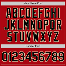 Load image into Gallery viewer, Custom Red Black-Cream Bomber Full-Snap Varsity Letterman Hoodie Jacket