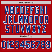 Load image into Gallery viewer, Custom Red Royal-White Bomber Full-Snap Varsity Letterman Hoodie Jacket