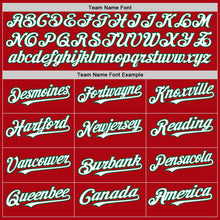 Load image into Gallery viewer, Custom Red White-Kelly Green Bomber Full-Snap Varsity Letterman Hoodie Jacket