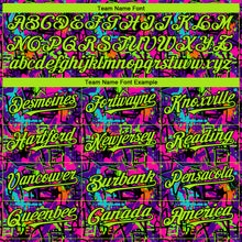 Load image into Gallery viewer, Custom Graffiti Pattern Neon Green-Black Splash 3D Bomber Full-Snap Varsity Letterman Hoodie Jacket