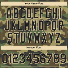 Load image into Gallery viewer, Custom Camo Black-Cream 3D Bomber Full-Snap Varsity Letterman Salute To Service Hoodie Jacket