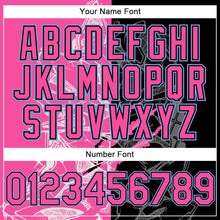 Load image into Gallery viewer, Custom Graffiti Pattern Pink Black-Light Blue Scratch 3D Bomber Full-Snap Varsity Letterman Hoodie Jacket