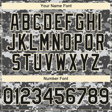 Load image into Gallery viewer, Custom Camo Black-Cream 3D Bomber Full-Snap Varsity Letterman Salute To Service Hoodie Jacket