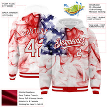 Load image into Gallery viewer, Custom White Red-Royal American Flag Fashion 3D Bomber Full-Snap Varsity Letterman Hoodie Jacket