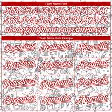 Load image into Gallery viewer, Custom White Red Christmas 3D Bomber Full-Snap Varsity Letterman Hoodie Jacket