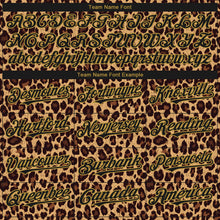 Load image into Gallery viewer, Custom Brown Black-Old Gold Leopard Print 3D Pattern Design Bomber Full-Snap Varsity Letterman Hoodie Jacket