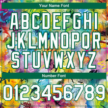 Load image into Gallery viewer, Custom Graffiti Pattern White-Kelly Green Splash 3D Bomber Full-Snap Varsity Letterman Hoodie Jacket