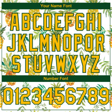 Load image into Gallery viewer, Custom White Gold-Green Tropical Hawaii Fruit Pineapple 3D Bomber Full-Snap Varsity Letterman Hoodie Jacket