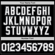 Load image into Gallery viewer, Custom Black White-Gray Bomber Full-Snap Varsity Letterman Lapel Collar Byron Jacket