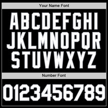 Load image into Gallery viewer, Custom Black White-Gray Bomber Full-Snap Varsity Letterman Lapel Collar Byron Jacket