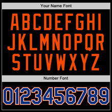 Load image into Gallery viewer, Custom Black Royal-Orange Bomber Full-Snap Varsity Letterman Two Tone Lapel Collar Byron Jacket