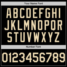 Load image into Gallery viewer, Custom Black Cream Bomber Full-Snap Varsity Letterman Two Tone Lapel Collar Byron Jacket