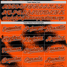 Load image into Gallery viewer, Custom Orange Black-White Abstract Color Blocks Fragment Art 3D Pattern Design Bomber Full-Snap Varsity Letterman Hoodie Jacket