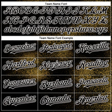 Load image into Gallery viewer, Custom Black Old Gold-White Abstract Network 3D Pattern Design Bomber Full-Snap Varsity Letterman Hoodie Jacket