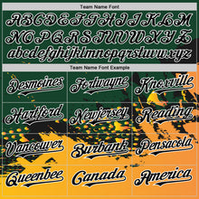 Load image into Gallery viewer, Custom Green Black-Gold Abstract Splash Grunge Art 3D Pattern Design Bomber Full-Snap Varsity Letterman Hoodie Jacket