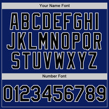 Load image into Gallery viewer, Custom Royal Black-White Bomber Full-Snap Varsity Letterman Hoodie Jacket