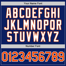 Load image into Gallery viewer, Custom Royal Orange-White Bomber Full-Snap Varsity Letterman Hoodie Jacket
