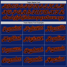 Load image into Gallery viewer, Custom Royal Black-Orange Bomber Full-Snap Varsity Letterman Two Tone Hoodie Jacket