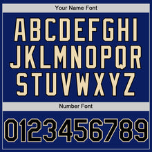 Load image into Gallery viewer, Custom Royal Black-Cream Bomber Full-Snap Varsity Letterman Two Tone Hoodie Jacket