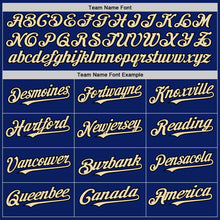 Load image into Gallery viewer, Custom Royal Cream-Black Bomber Full-Snap Varsity Letterman Two Tone Hoodie Jacket