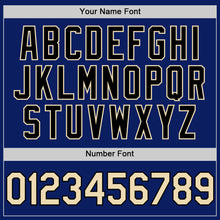 Load image into Gallery viewer, Custom Royal Cream-Black Bomber Full-Snap Varsity Letterman Two Tone Hoodie Jacket