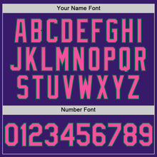 Load image into Gallery viewer, Custom Purple Pink-Kelly Green Bomber Full-Snap Varsity Letterman Hoodie Jacket