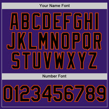 Load image into Gallery viewer, Custom Purple Black Cream-Orange Bomber Full-Snap Varsity Letterman Two Tone Hoodie Jacket