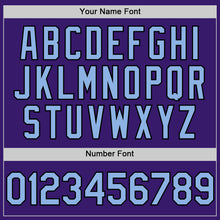 Load image into Gallery viewer, Custom Purple Light Blue Pink-Black Bomber Full-Snap Varsity Letterman Two Tone Hoodie Jacket