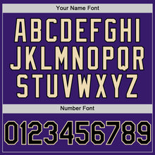 Load image into Gallery viewer, Custom Purple Black-Cream Bomber Full-Snap Varsity Letterman Two Tone Hoodie Jacket