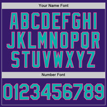 Load image into Gallery viewer, Custom Purple Aqua Black-Pink Bomber Full-Snap Varsity Letterman Two Tone Hoodie Jacket