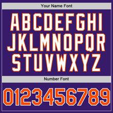 Load image into Gallery viewer, Custom Purple Orange-White Bomber Full-Snap Varsity Letterman Two Tone Hoodie Jacket