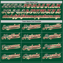 Load image into Gallery viewer, Custom Kelly Green Vintage USA Flag Cream-Black Bomber Full-Snap Varsity Letterman Hoodie Jacket