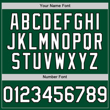 Load image into Gallery viewer, Custom Kelly Green White-Black Bomber Full-Snap Varsity Letterman Hoodie Jacket