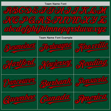 Load image into Gallery viewer, Custom Kelly Green Red-Black Bomber Full-Snap Varsity Letterman Hoodie Jacket