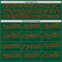 Load image into Gallery viewer, Custom Kelly Green Black-Old Gold Bomber Full-Snap Varsity Letterman Hoodie Jacket