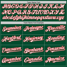Load image into Gallery viewer, Custom Kelly Green White-Red Bomber Full-Snap Varsity Letterman Hoodie Jacket